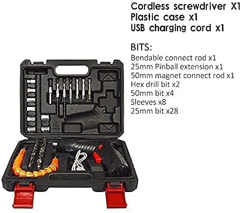 47-in-1 Cordless Drill & Screwdriver Kit USB Charging, Flexible Shaft, Home & DIY Essential