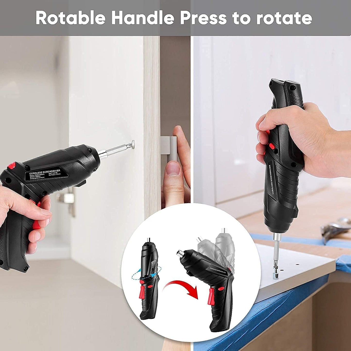 47-in-1 Cordless Drill & Screwdriver Kit USB Charging, Flexible Shaft, Home & DIY Essential