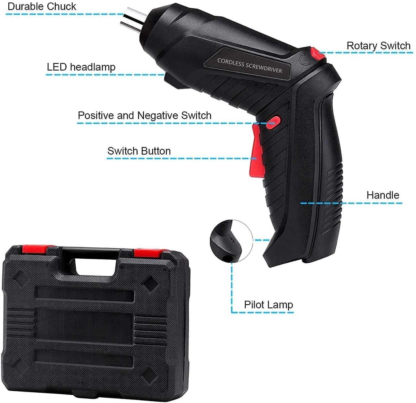 47-in-1 Cordless Drill & Screwdriver Kit USB Charging, Flexible Shaft, Home & DIY Essential